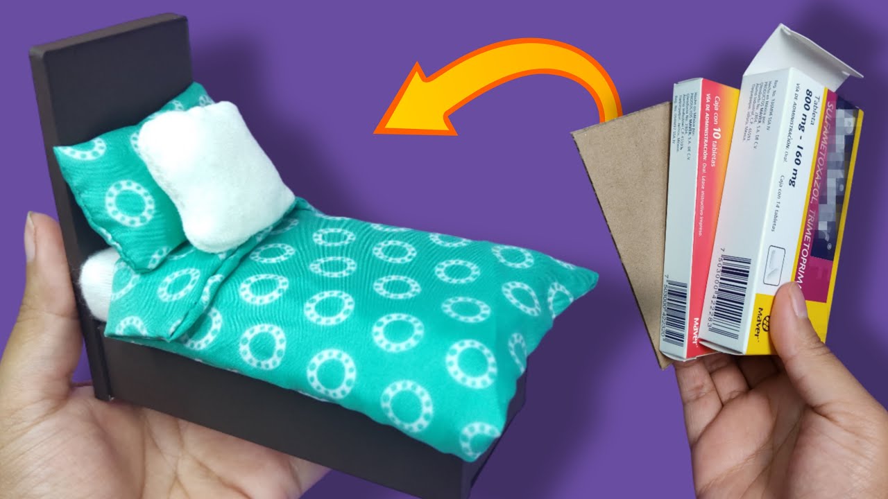 DIY Miniature Bed| How to make miniature bed with Cardboard