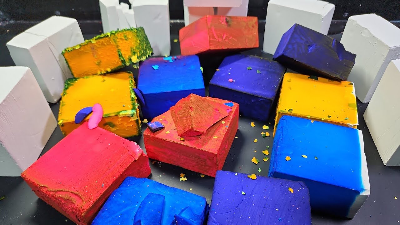 19K YouTube Celebration Crush | Dyed Chalk Blocks I Plain Jane Chalk | ASMR I Oddly Satisfying #fyp