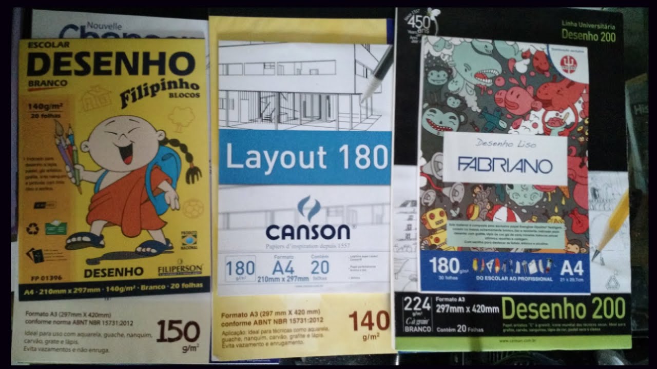 Folhas para desenho (custo benef&iacute;cio, com textura ou sem?)