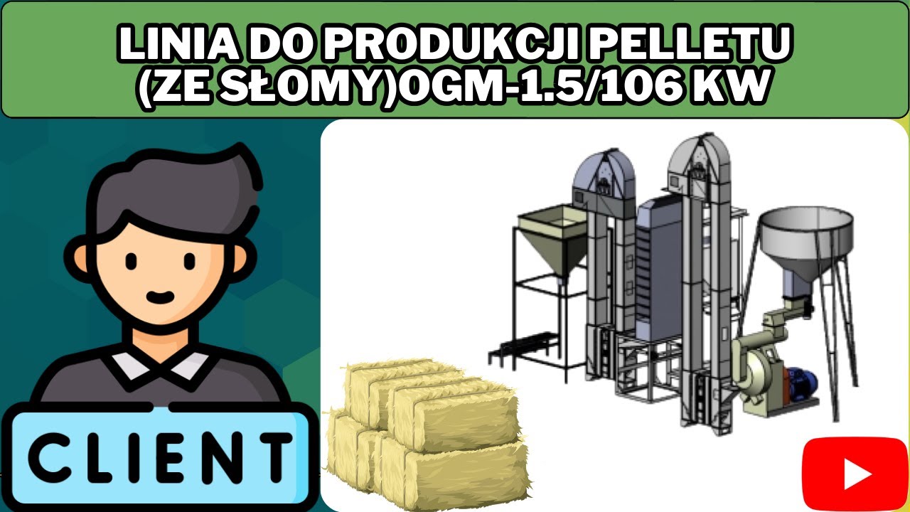 Linia do produkcji pelletu(ze słomy)OGM-1.5/106 kW firmy LabEcoTech