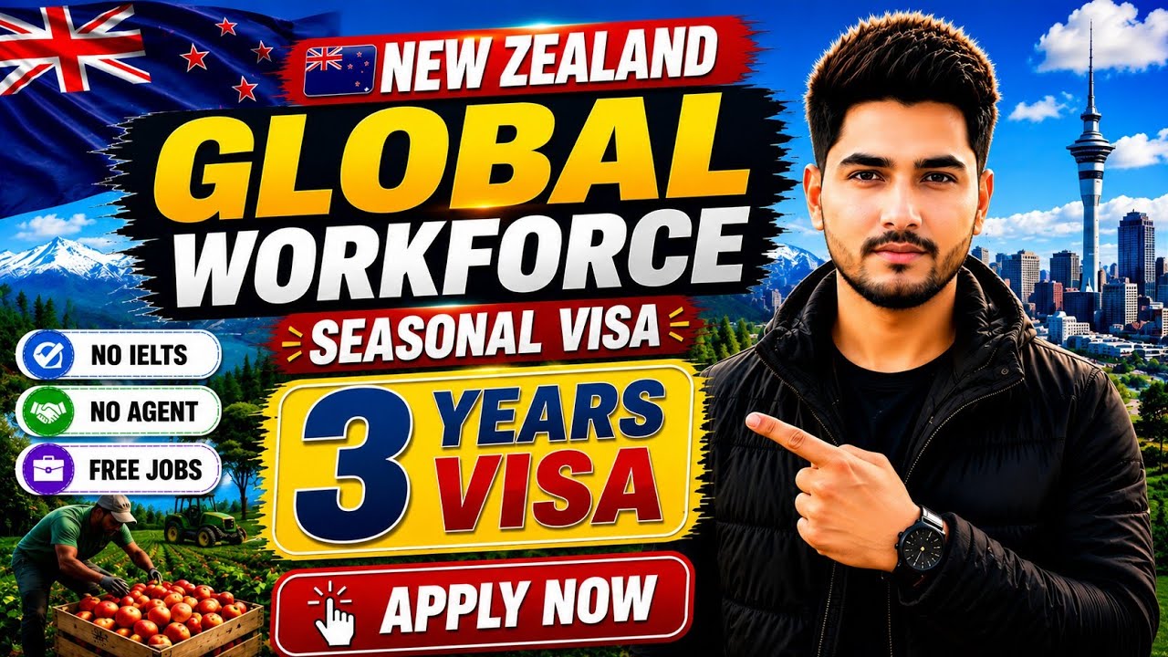 New Zealand Global Workforce Seasonal Visa 2026 | Up to 3 Years Work Visa | Full Process