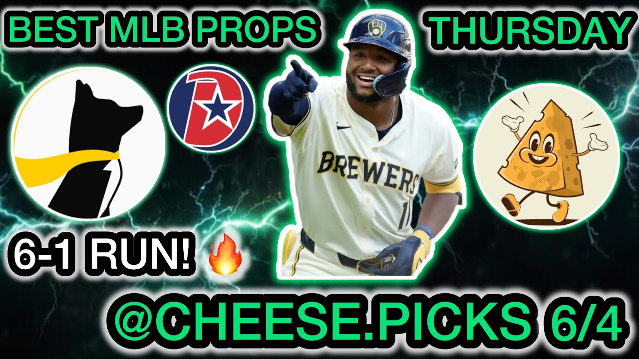 6-1 RUN! BEST MLB Player Props Thursday 6/4 - BEST MLB Prop Analysis TODAY!