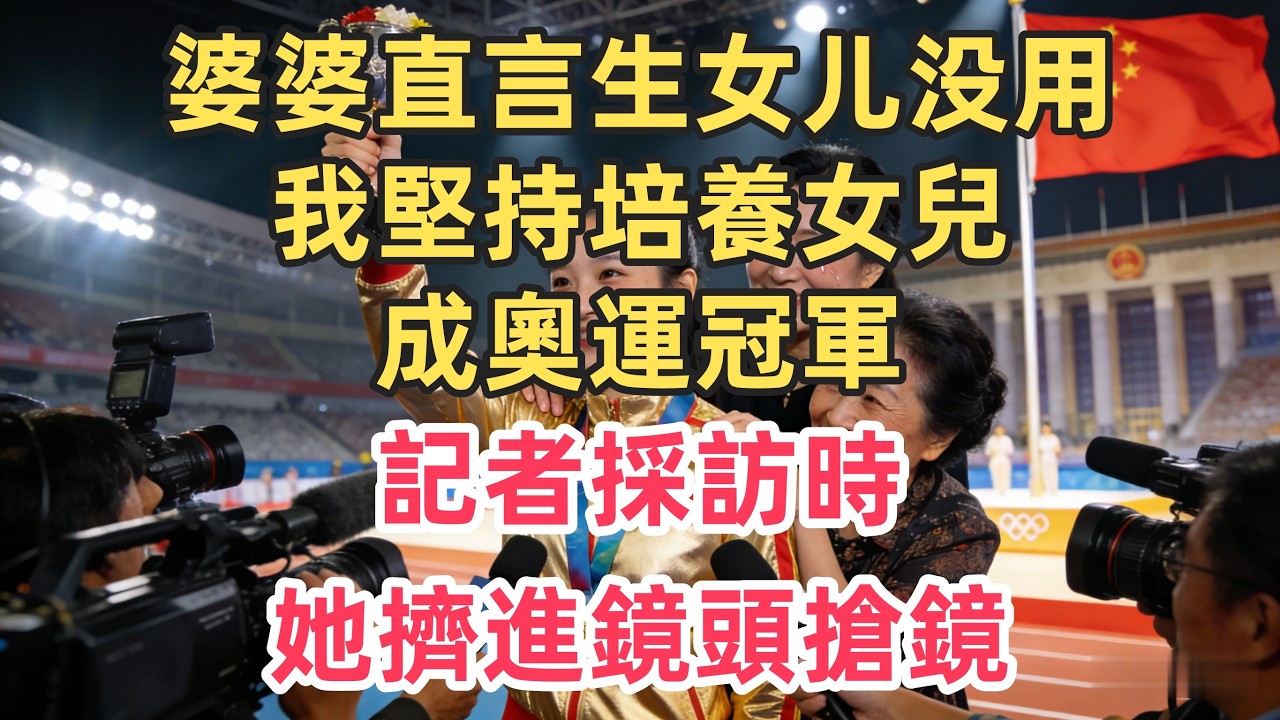 婆婆直言生女儿没用！我堅持培養女兒成奧運冠軍，記者採訪時她擠進鏡頭搶鏡