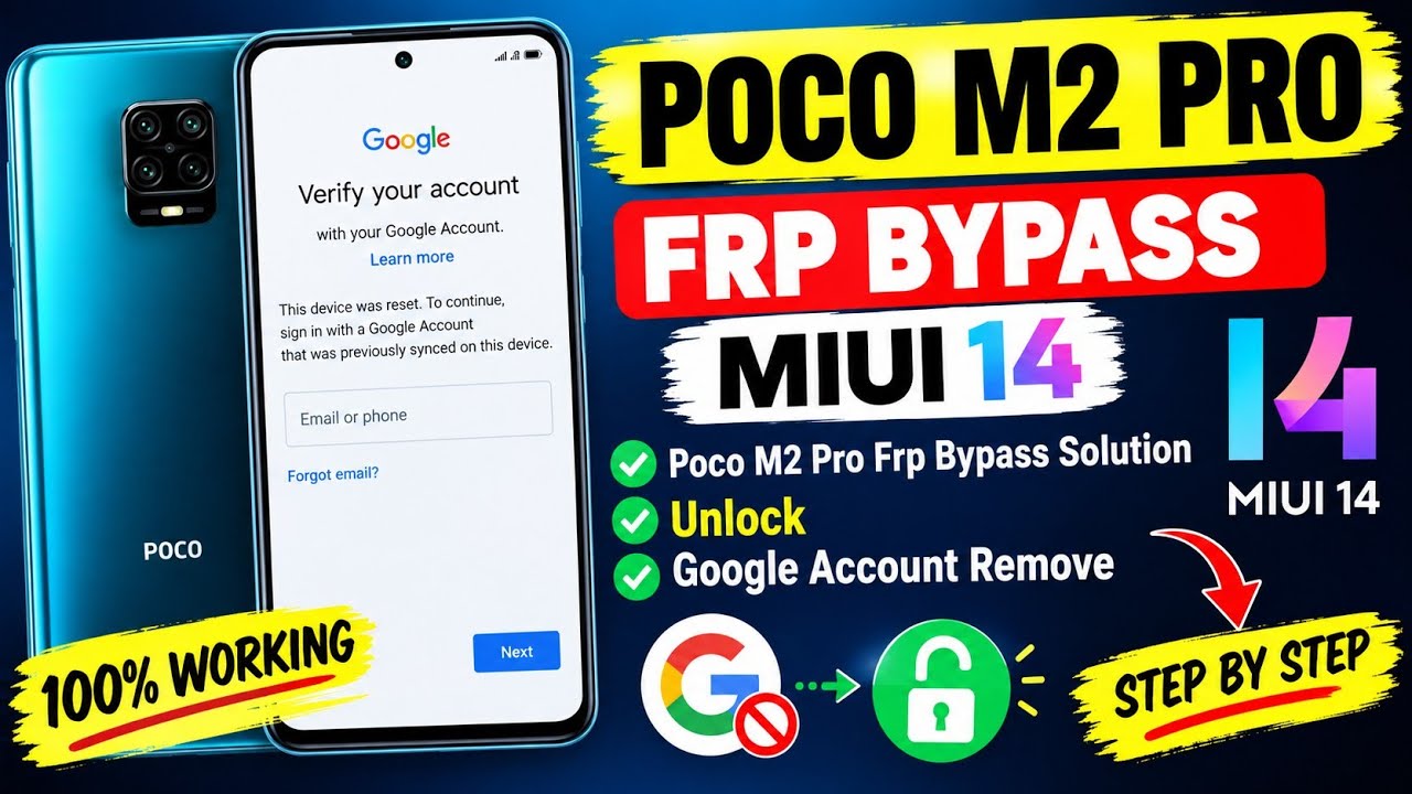 Poco M2 Pro Frp Bypass MIUI 14 | Poco M2  Frp Bypass Solution | Unlock | Google Account Remove