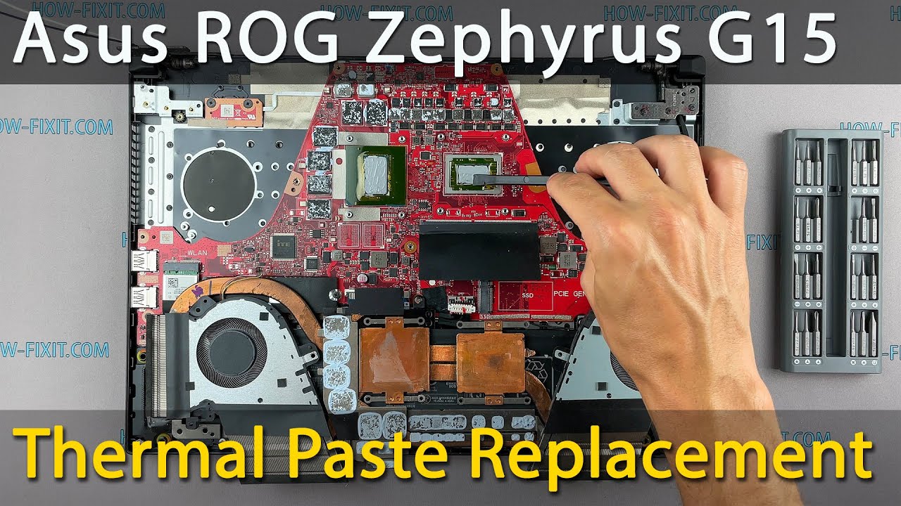 Разборка Asus ROG Zephyrus G15 GA502, чистка вентилятора и замена термопасты