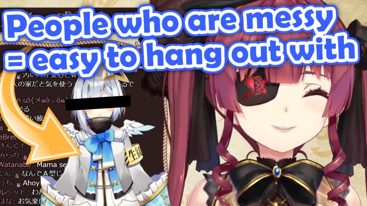Marine prefers hanging out with people who are messy (e.g. Kanata) [Hololive]