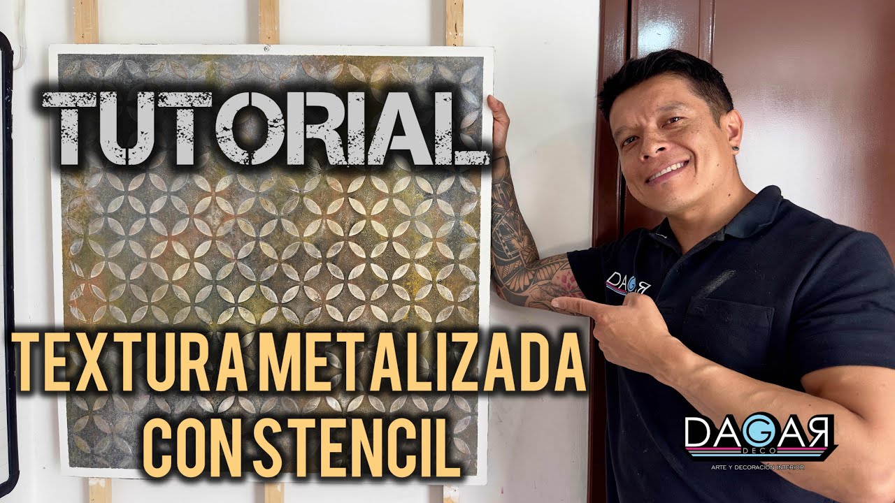 TEXTURA METALIZADA CON STENCIL (Tutorial) 