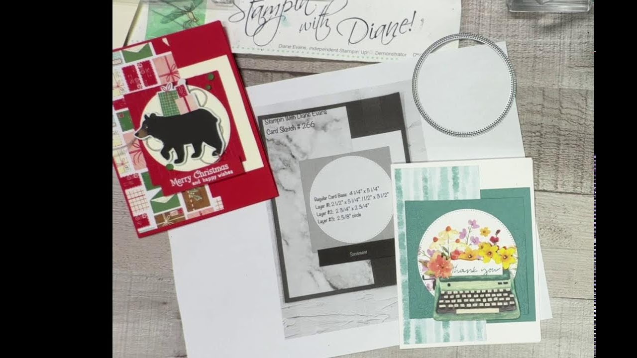 Эскиз открытки №266 с использованием Jolly Delivery от Stampin' Up!®