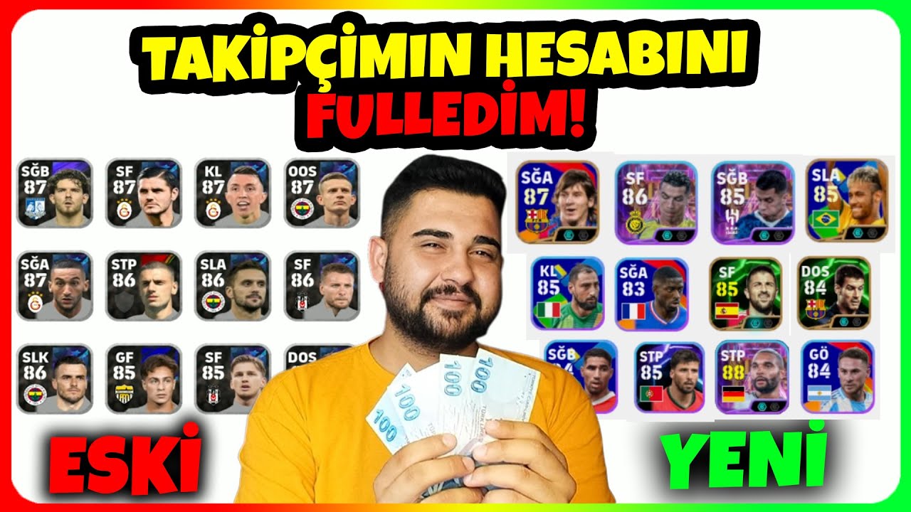 TAKİPÇİME SÜPRİZ!🥳 HESABINI GİZLİCE FULLEDİM! eFootball Mobile 2025