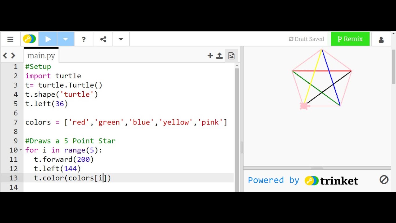 Python Day 2 Star List Colors
