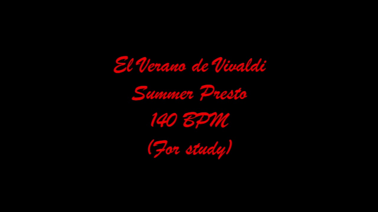 Vivaldi summer presto backing track 140 BPM HD
