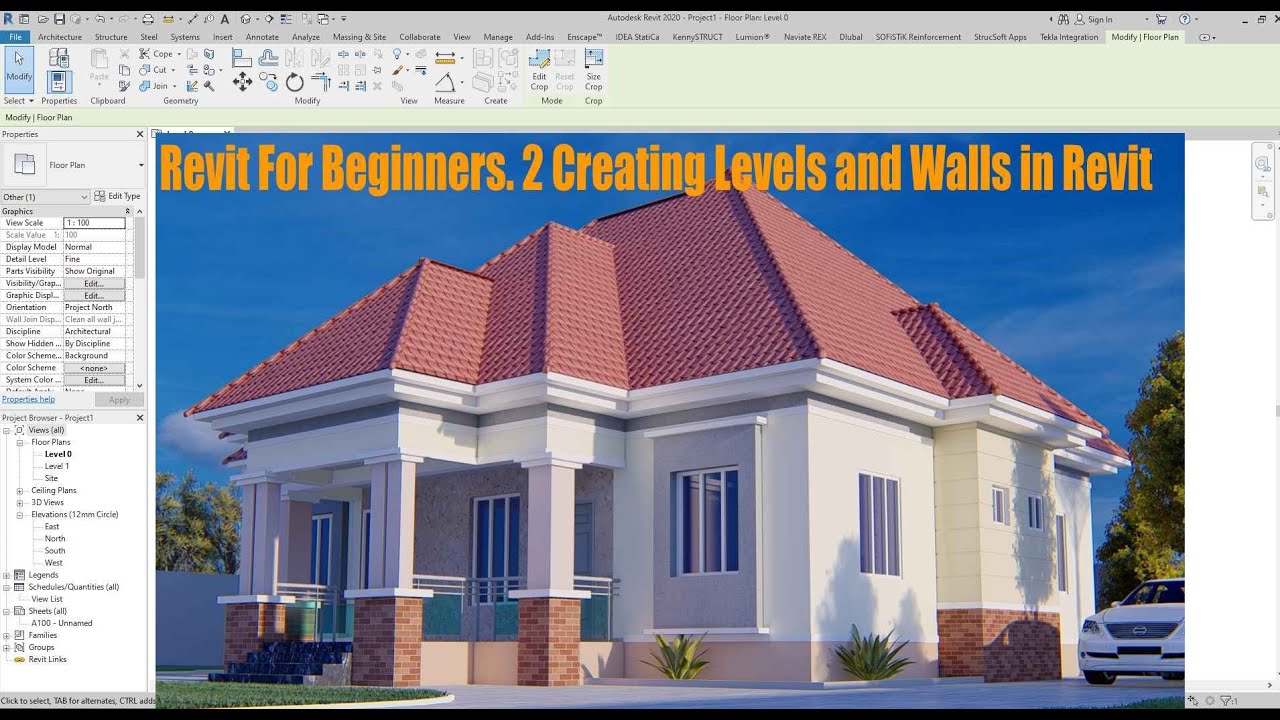 Revit для начинающих. 2 Создание уровней и стен в Revit