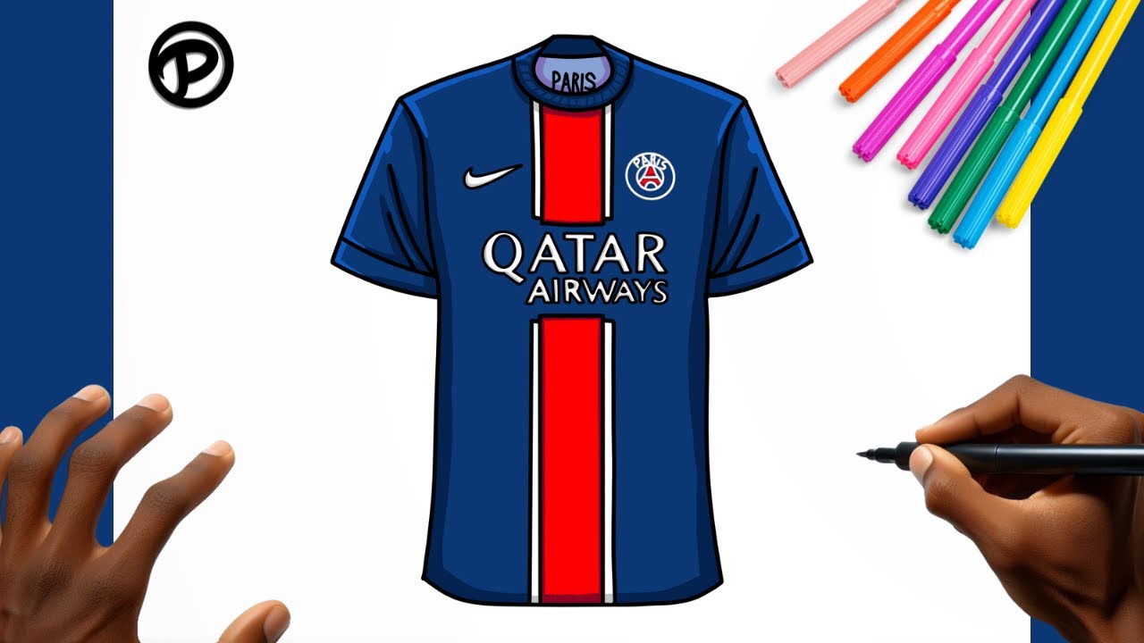 Como desenhar a Camisa do PSG Passo a passo