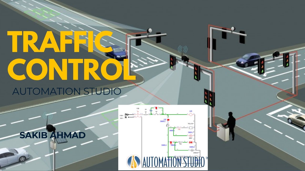 Traffic Light Control Circuit in Automation Studio | 3 Timer + Relay + Switch Explained Bangla
