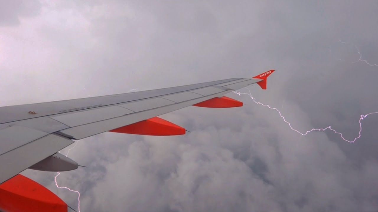 Lightning Storm Departure from Toulouse - EasyJet Airbus A319 G-EZIK