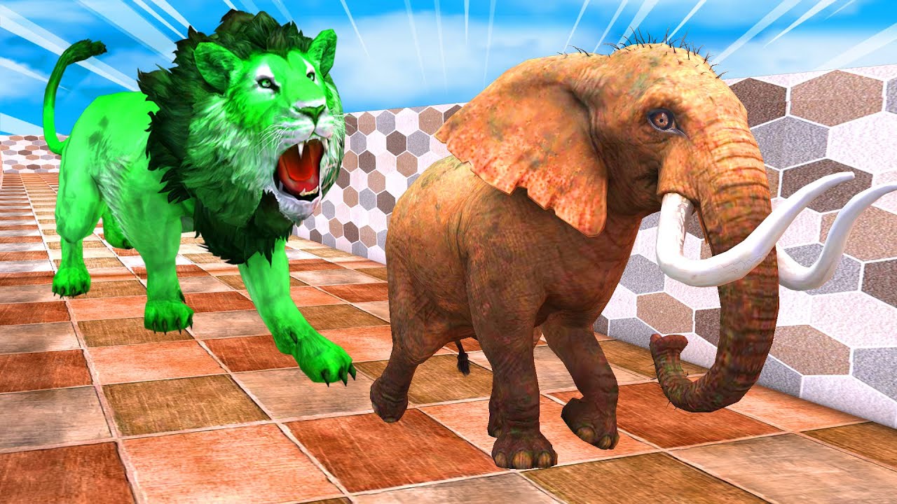 Temple Run Giant Elephant Run away From Zombie Lion | Elephant Transformation into Zombie Elephant