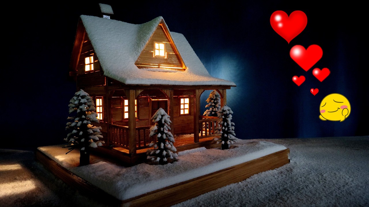 Snow House Made from Bamboo. Creative Craft. #craft #diy #snow #handmade #snowhouse