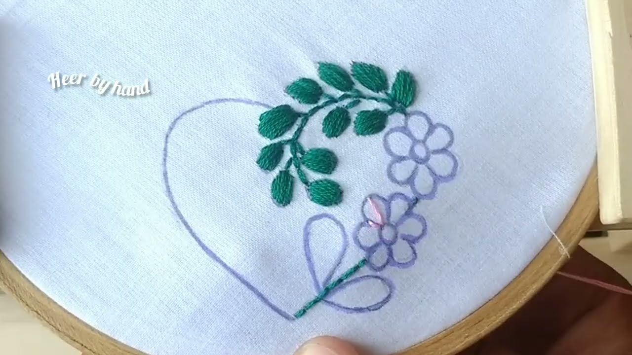 Beautiful hand embroidery design ❤️#embroidery #art #design #handmade 