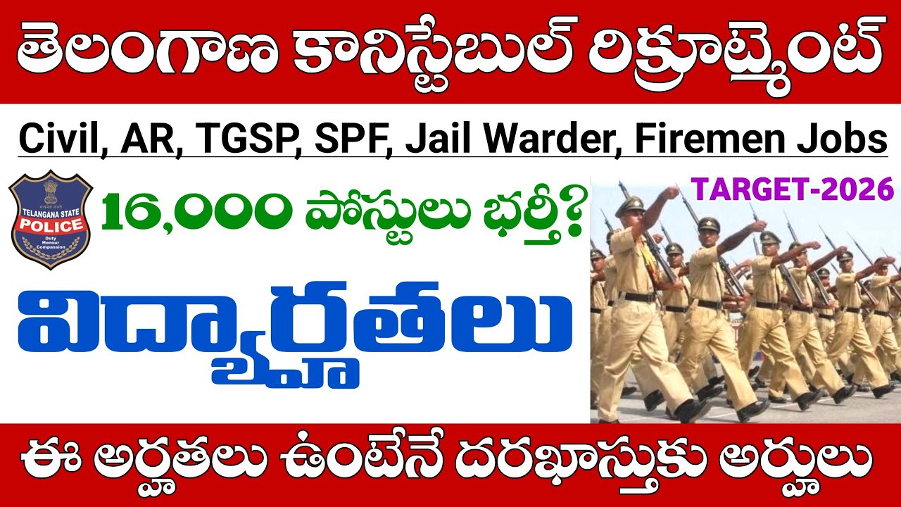 TG Police Constable Recruitment 2025 | Educational Qualification Details in Telugu