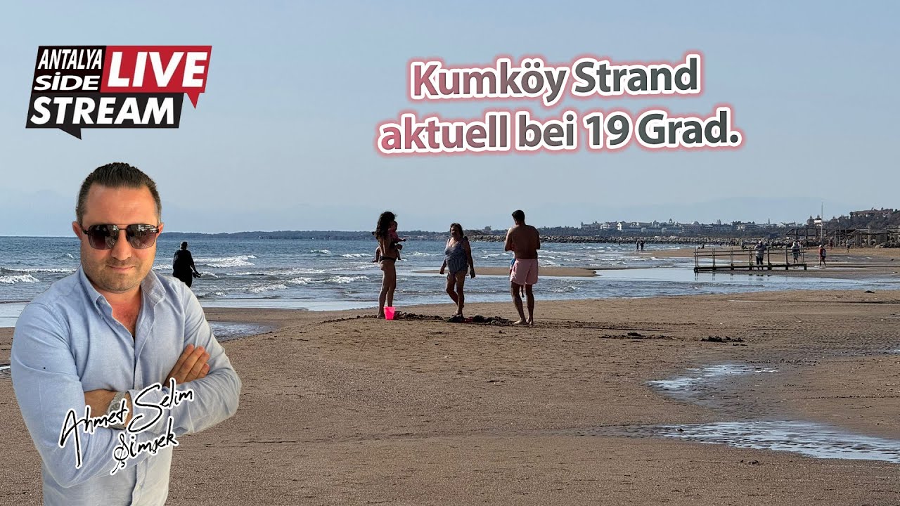 Kumköy Strand aktuell bei 19 Grad.