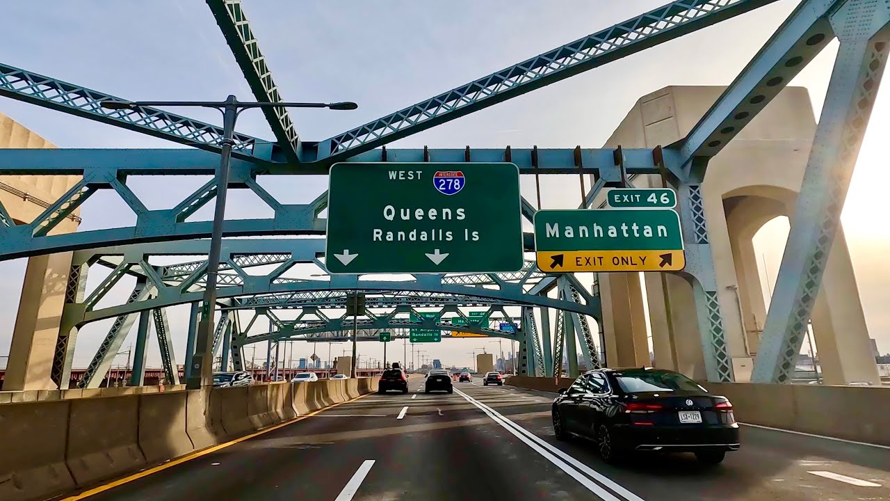 4K NYC Driving: Bronx to Manhattan via LaGuardia & RFK Bridge
