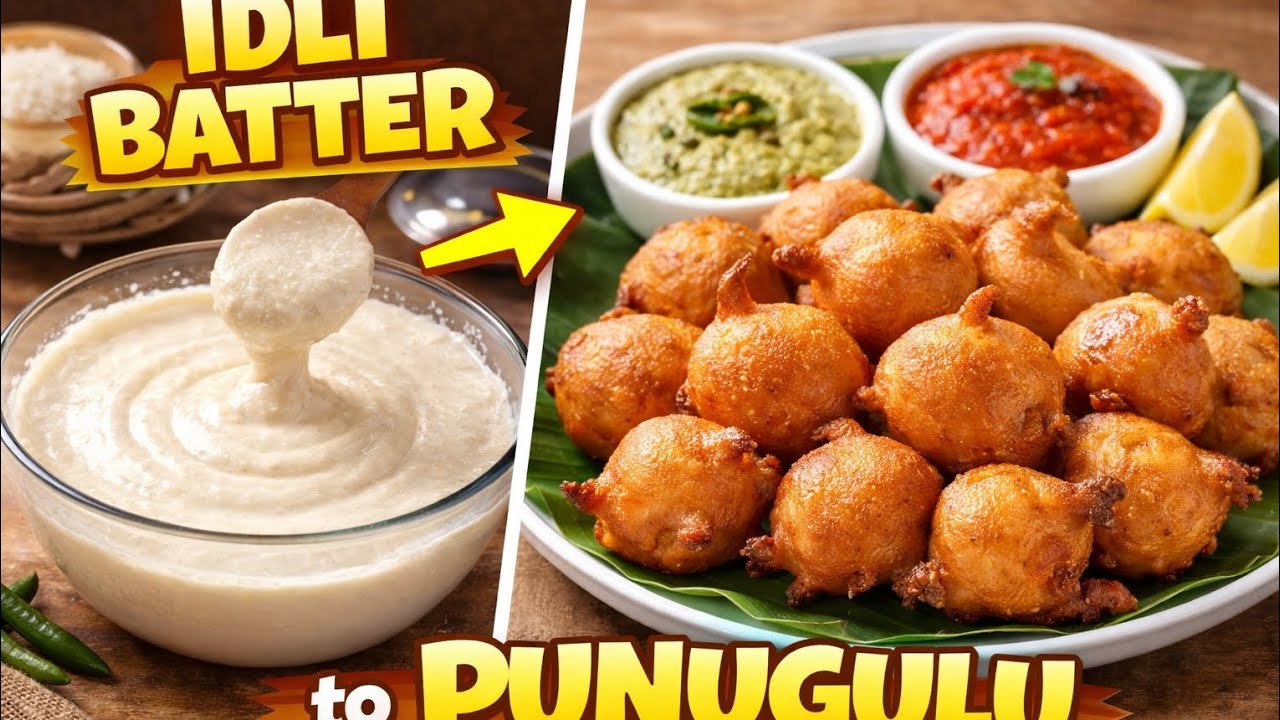 Idli batter tho ila super crispy ga punugulu chesukondi#crispy #eveningsnack #simple
