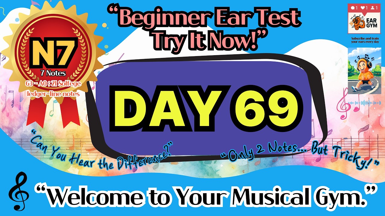 Beginner Ear Training Day 69 - StarterㅣBass-Clef : 42 Questions | EarGym