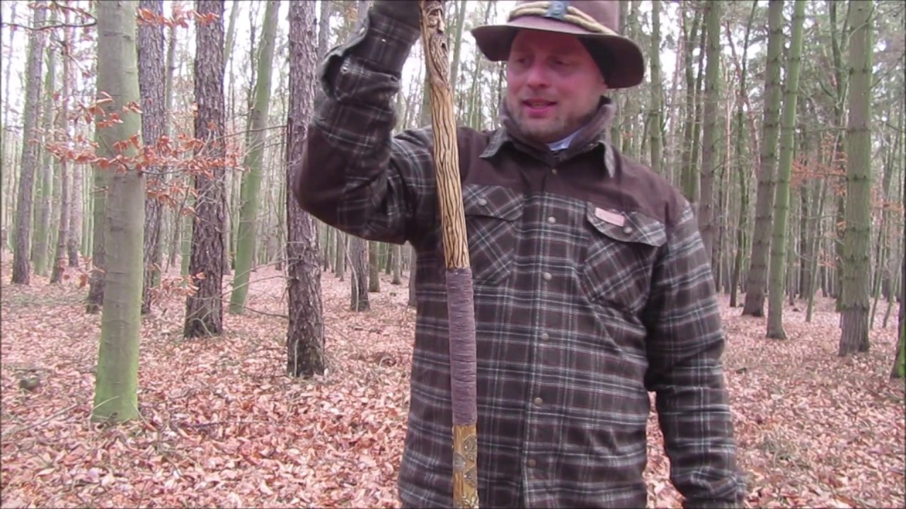 Power carving my walking staff