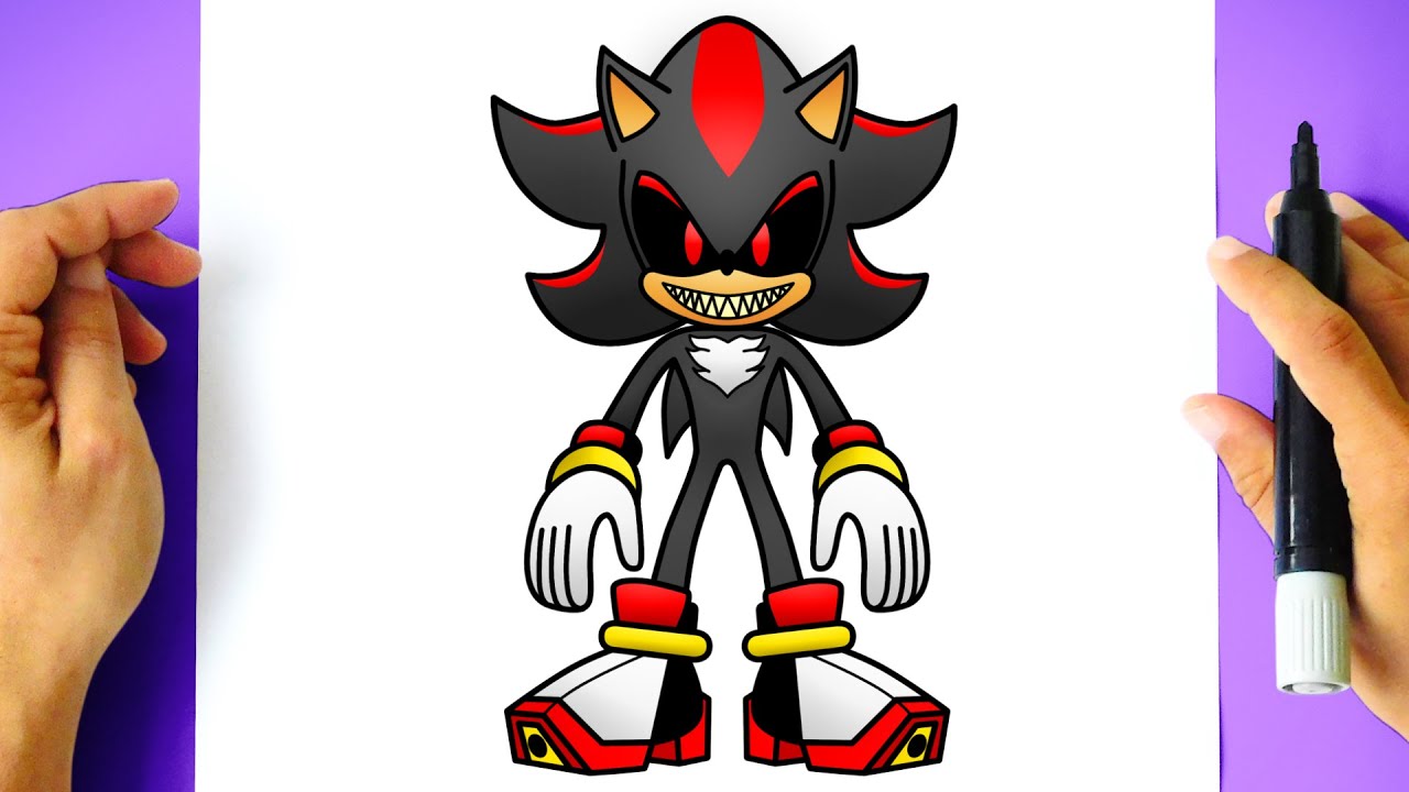 Como DESENHAR o SHADOW EXE - Como DIBUJAR a SHADOW EXE - How to DRAW SHADOW EXE - Sonic the Hedgehog