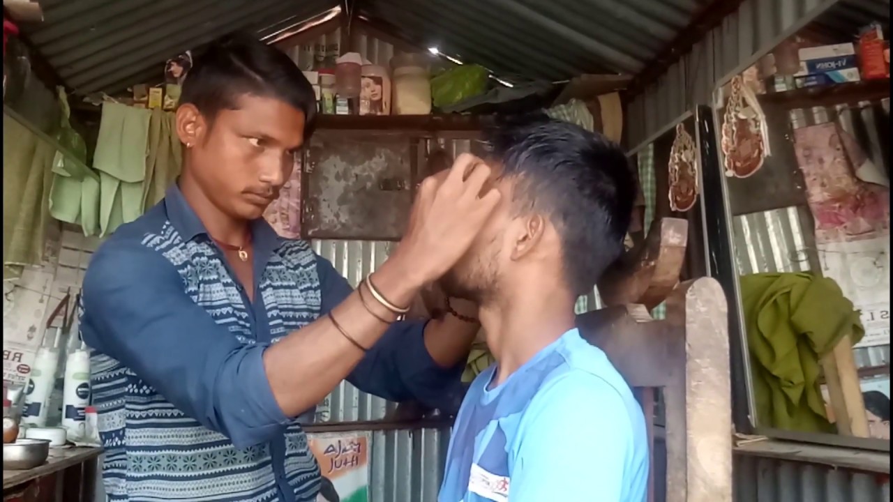 Manoj master head and forehead massage with village therapy by Indian street barber/asmr