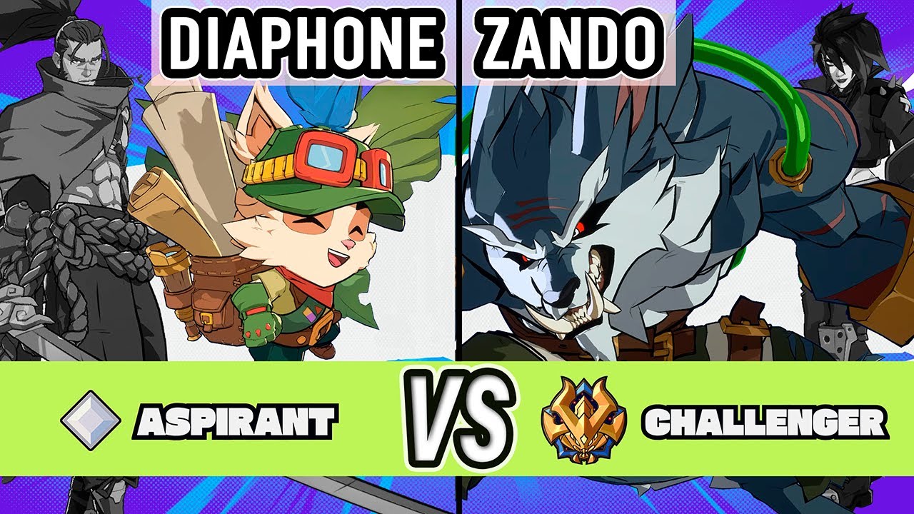 2XKO ▰ Diaphone (Teemo / Yasuo) vs Zando (Warwick / Vi) ▰ High Level Gameplay