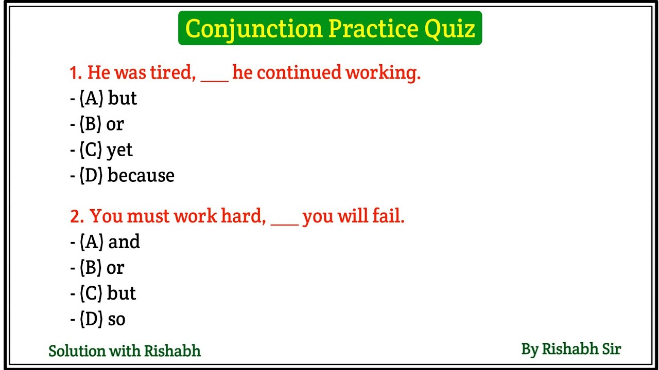 Conjunction practice set for all competitive exams | Conjunction english grammar| Fill in the blanks