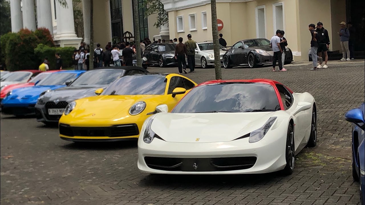 Kumpulan supercar & sportcar mau ke carmeet di Malang | Ferrari Lamborghini Porsche #carspotting 