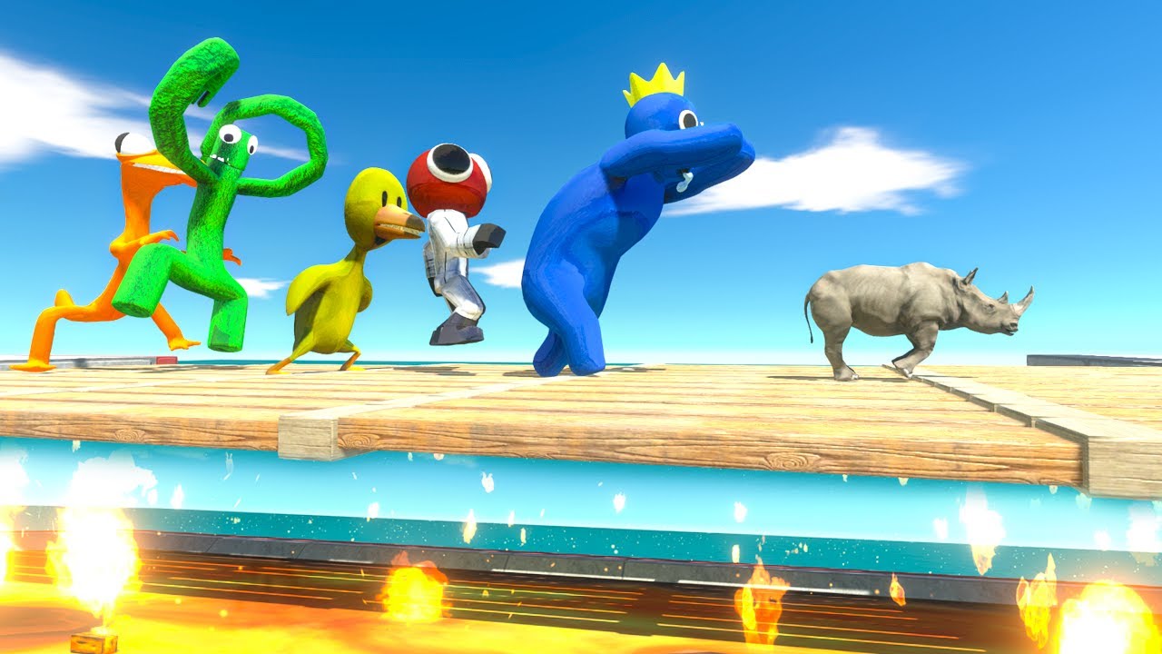 Run Away from Rainbow Friends - Animal Revolt Battle Simulator