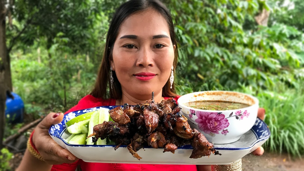 Yummy grilled skewered pork recipe - Ann Vanny Cooking