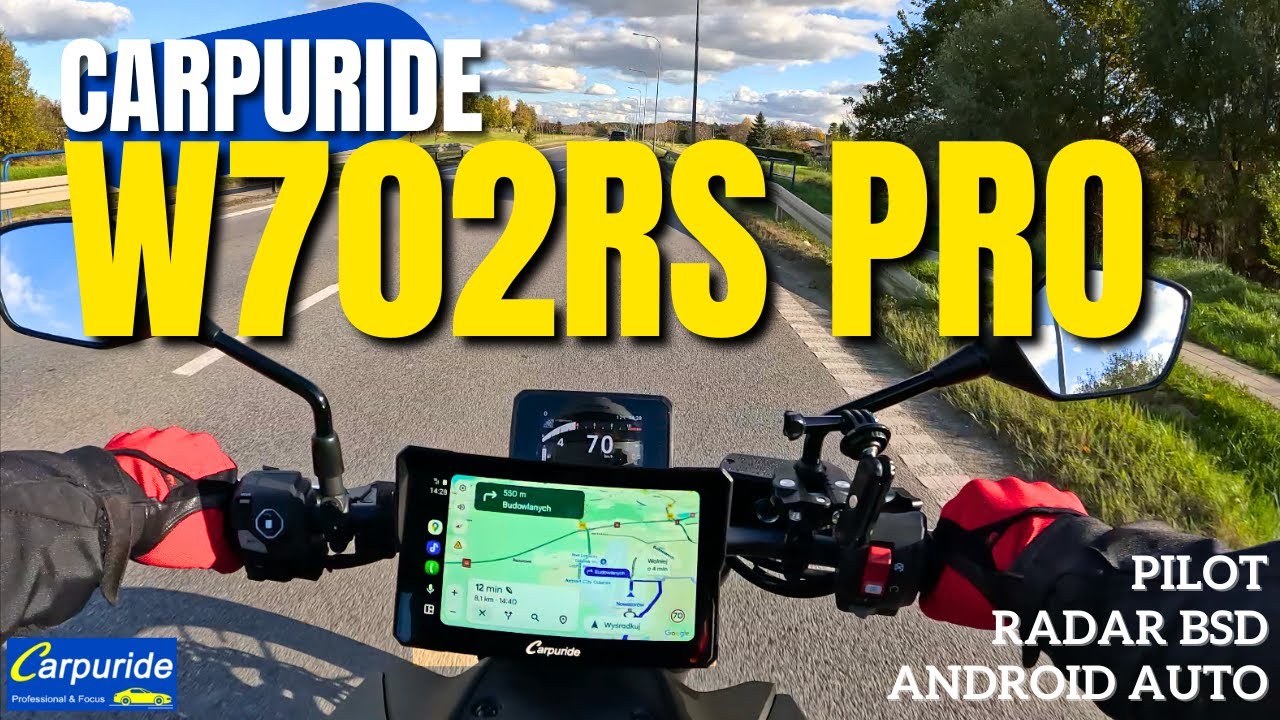 Tw&oacute;j motocykl tego POTRZEBUJE! Android Auto + RADAR | CARPURIDE W702RS PRO
