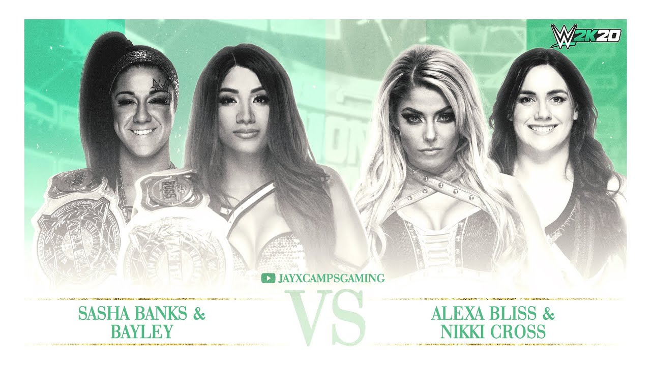 WWE 2K20 Universe Mode  - MITB - Sasha Banks & Bayley v Alexa & Nikki - Womens Tag Team Championship