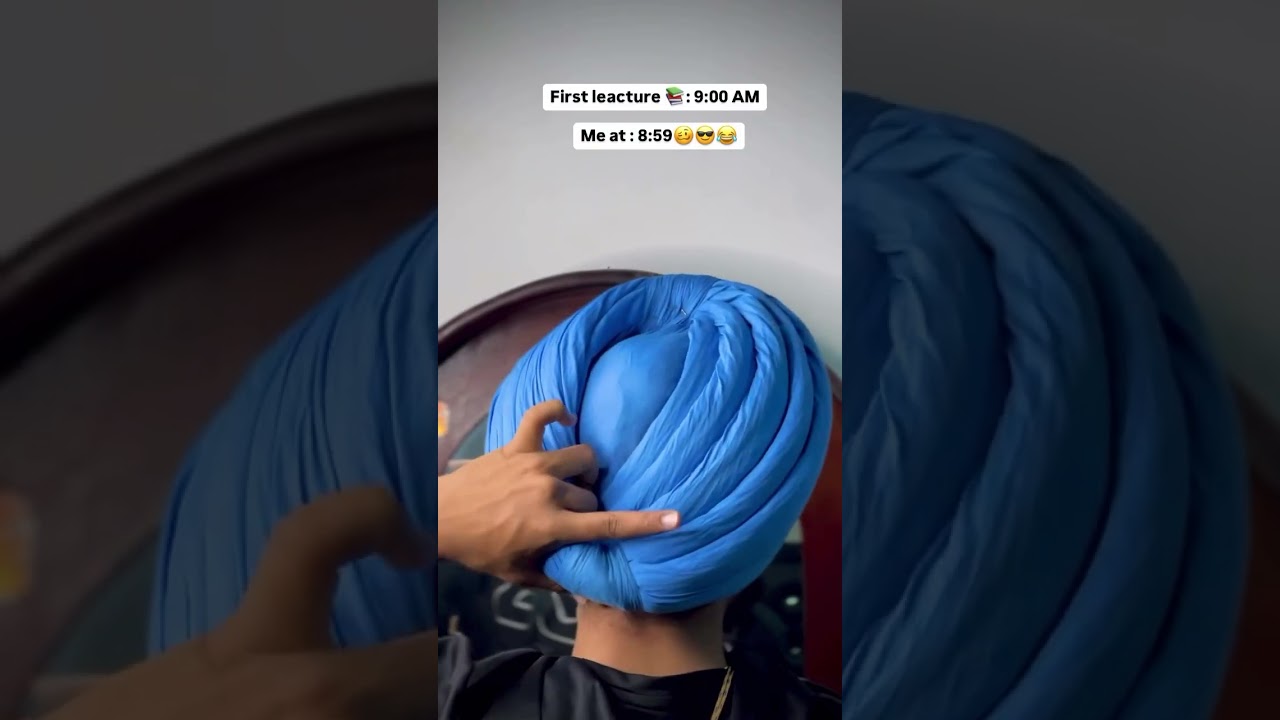 First lecture 😂 pagg di back shape pagg tutorial How to tie #newturban #turban #turbantutorial