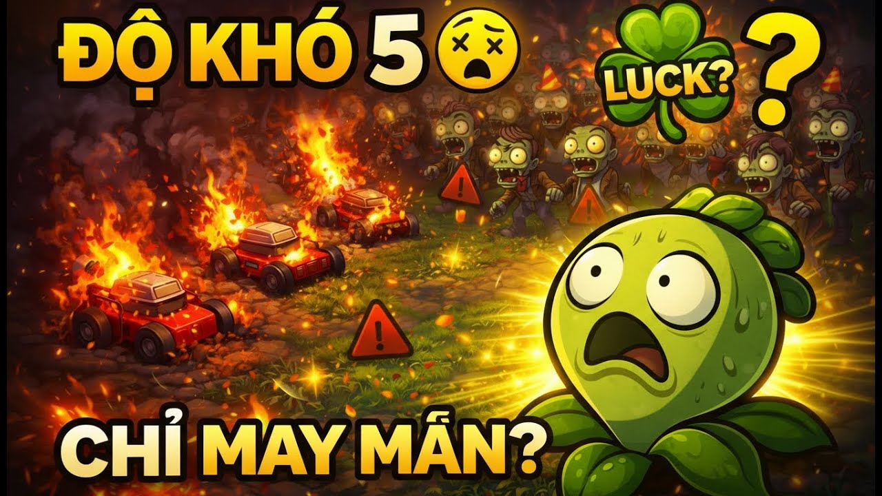 ĐỘ KHÓ 5 😵 MẤT 4 XE CẮT CỎ TỪ PHÚT 02:59! Chỉ MAY MẮN MỚI CỨU ĐƯỢC TÔI | PVZ RH Fusion