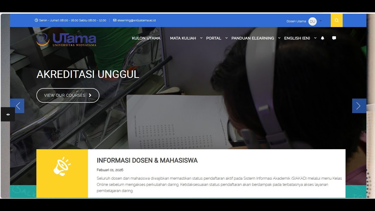 Panduan Elearning Dosen Universitas Widyatama