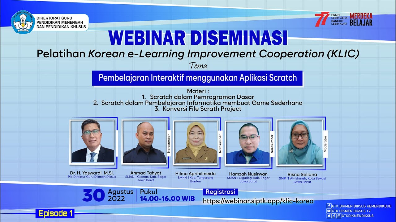 Pembelajaran Interaktif menggunakan Aplikasi Scratch - Webinar Diseminasi KLIC Episode 1