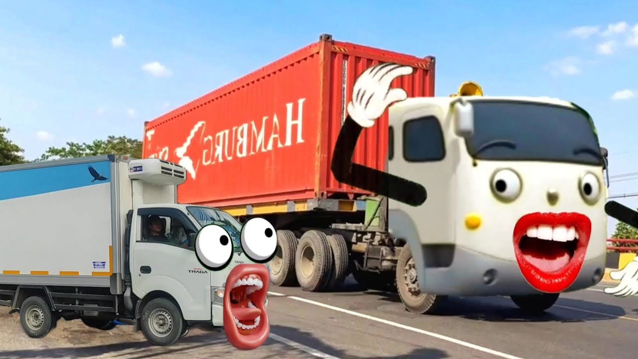Wow Ada Truk Kontainer Gandeng, Bus Telolet Basuri, Truk Oleng Tronton Truk Molen Hulk Frank Si Tayo