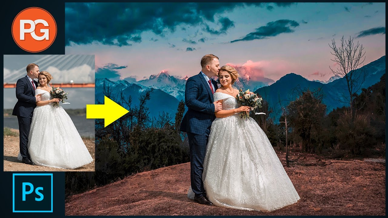 How to edit couple wedding photos in Photoshop || Change Background || Patel Graphics