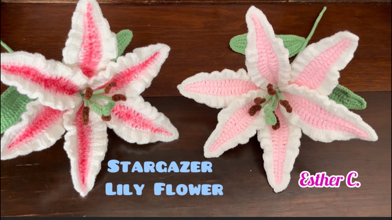 How to Crochet  Lily Flower - Beginner Friendly 💯 Easy Crochet STARGAZER LILY FLOWER 