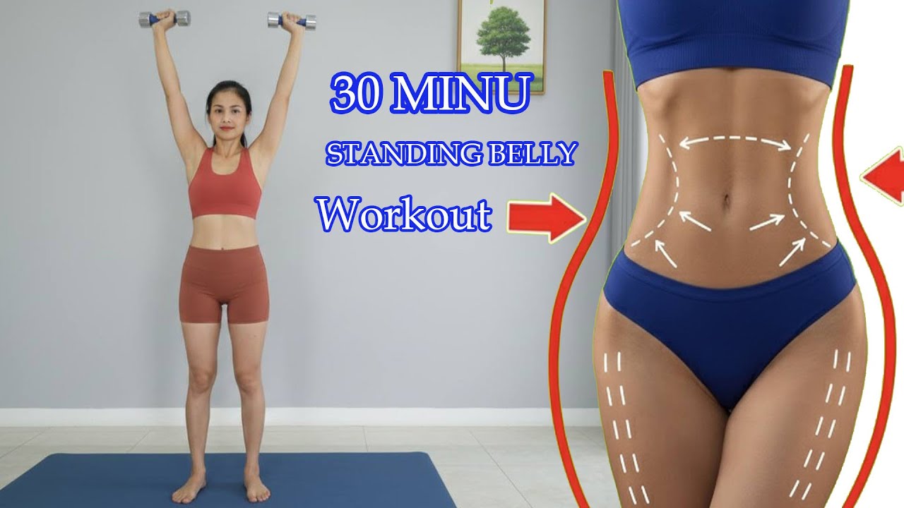 30 MIN STANDING BELLY,  BUTT LIFT + TONED THIGHS | Round Booty , No Repeat