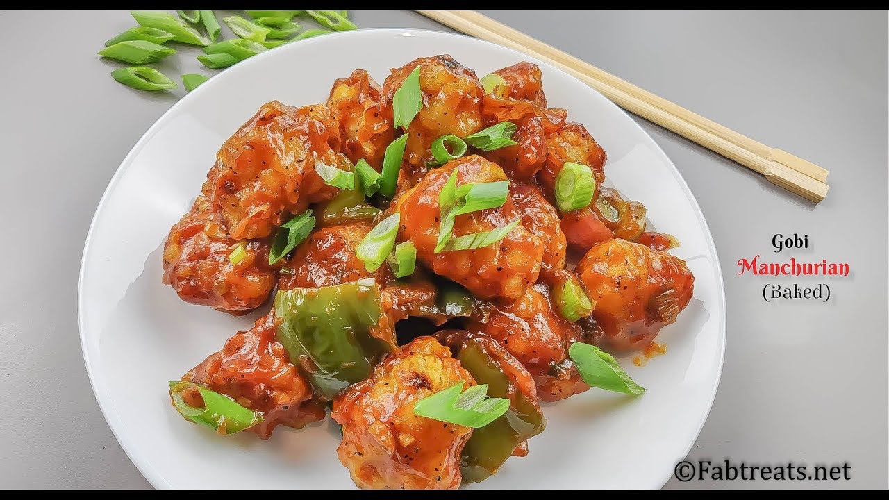 Baked Gobi Manchurian / No Fry Gobi Manchurian / Oven Baked Gobi Manchurian