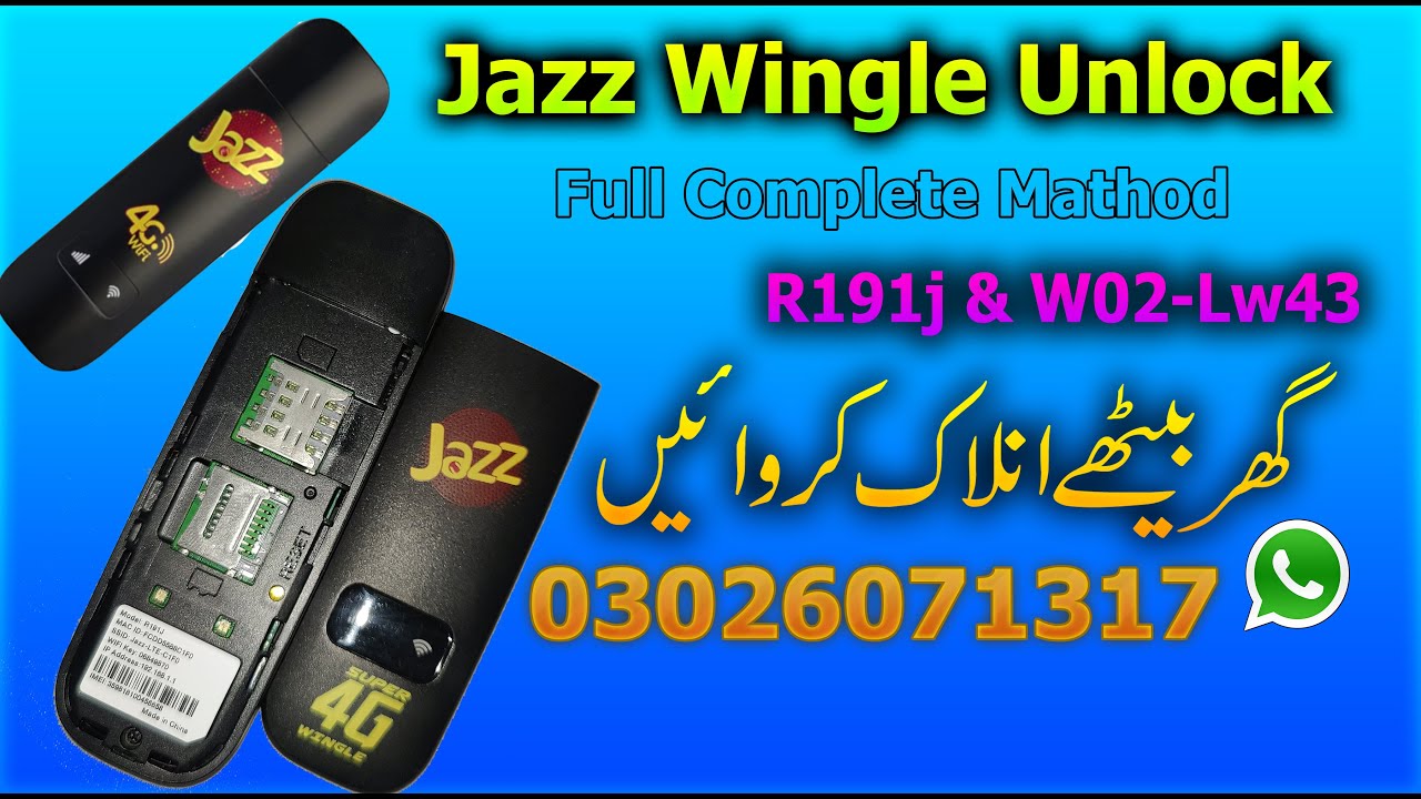 Jazz R191j Wingle Unlock Latest Security 2026 | All Networks Working Pakistan