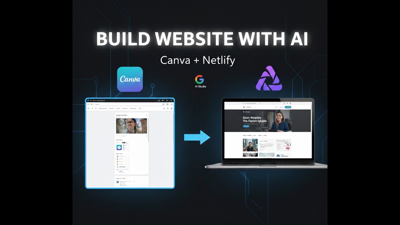 Build a Website with AI in 15 Minutes FREE Tools  Google AI Studio + Canva + Netlify