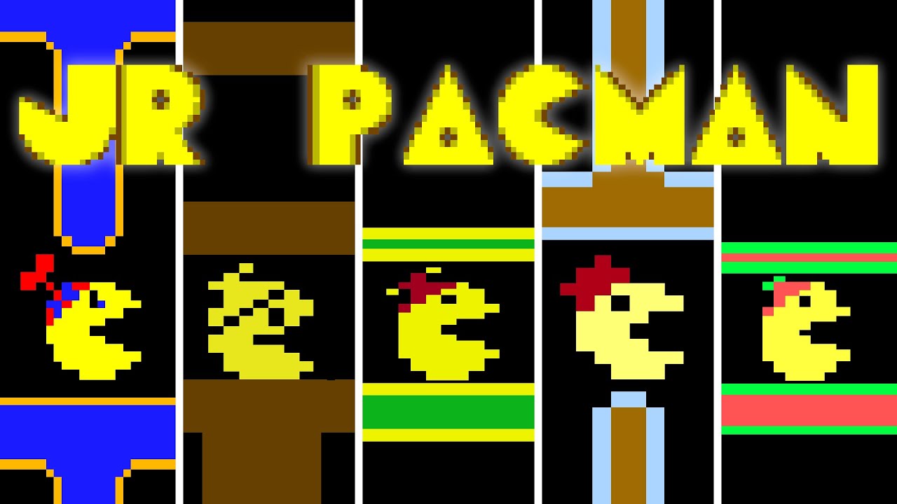 Jr. Pac-Man - Versions Comparison - Arcade, Atari 2600, MS-DOS, C64, 8-bit family and Genesis