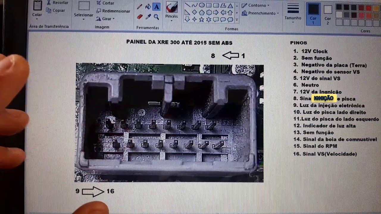 Pinagem do painel da XRE 300  - Para quem quer fazer adaptação do painel em outras motos .